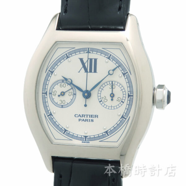 カルティエ　ワンプッシュクロノ　K18WG 手巻 コレクションプリヴェ　CPCP