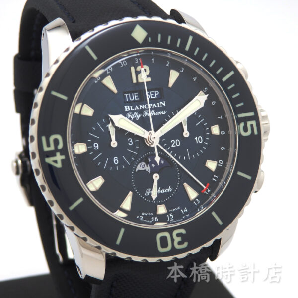 ブランパン　フィフティファゾムス コンプリートカレンダー　ムーンフェイズ フライバック クロノグラフ　5066F-1140-52B - 画像 (3)