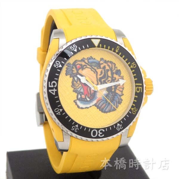 グッチ　ダイブ　GUCCI DIVE 136.3 クォーツ　イエロー　タイガー　トラ　YA136317 - 画像 (6)