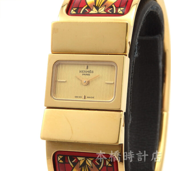 エルメス　HERMES　ロケ　L01.201 七宝焼き バングルウォッチ - 画像 (2)