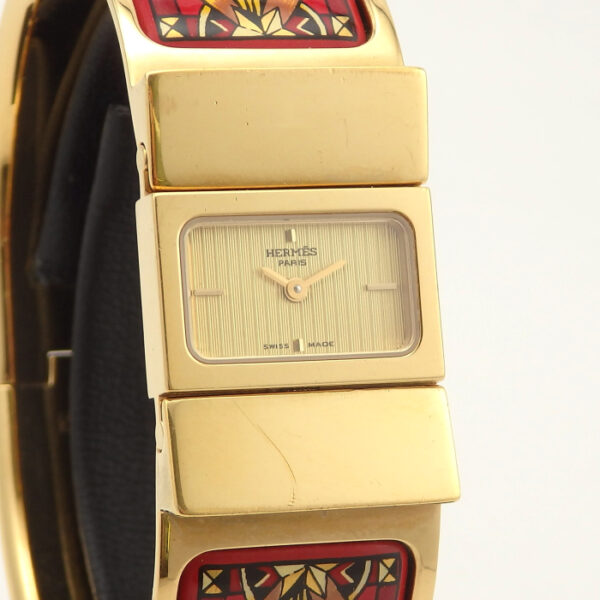 エルメス　HERMES　ロケ　L01.201 七宝焼き バングルウォッチ - 画像 (3)