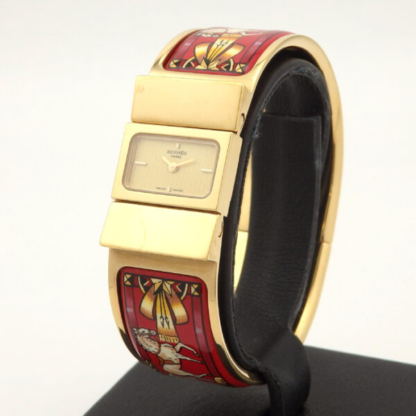 エルメス　HERMES　ロケ　L01.201 七宝焼き バングルウォッチ - 画像 (6)