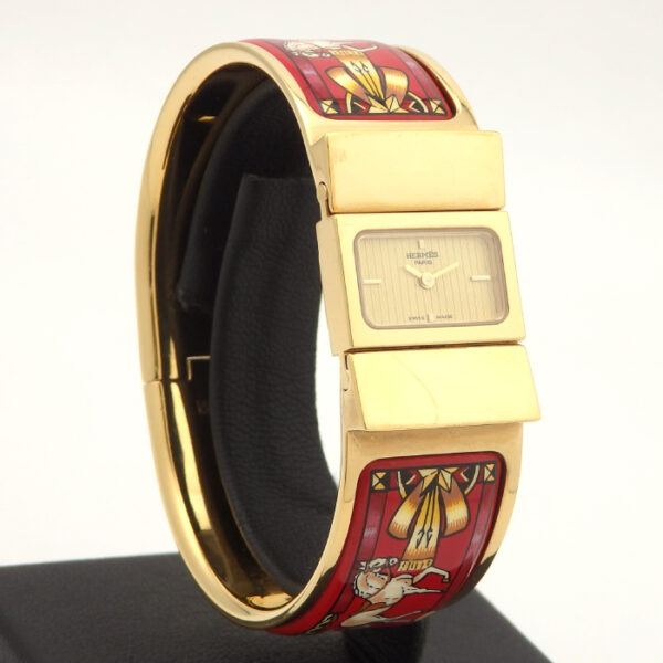 エルメス　HERMES　ロケ　L01.201 七宝焼き バングルウォッチ - 画像 (7)