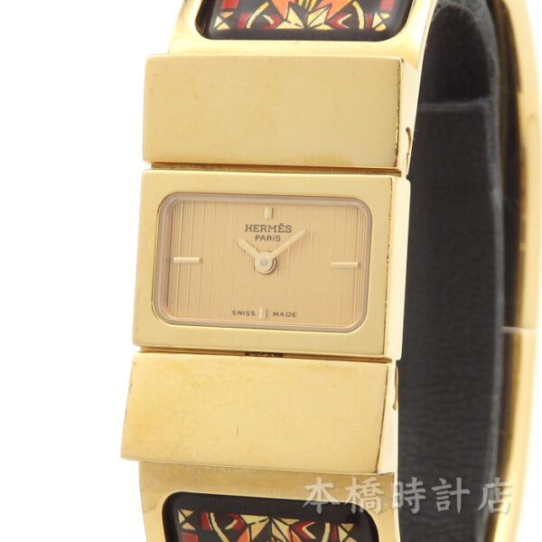 エルメス　HERMES　ロケ　L01.201 七宝焼き バングルウォッチ - 画像 (2)