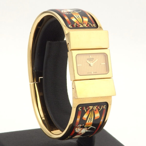 エルメス　HERMES　ロケ　L01.201 七宝焼き バングルウォッチ - 画像 (7)