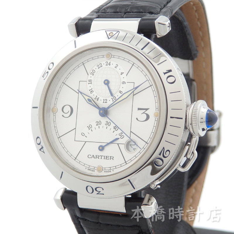 カルティエ　W3103755　パシャGMT　パワーリザーブ　シルバー　自動巻き　OH済み　入荷しました！