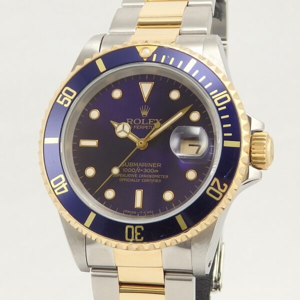 K18/SS　ROLEX　16613　サブマリーナ　バイオレット　X番 - 画像 (2)