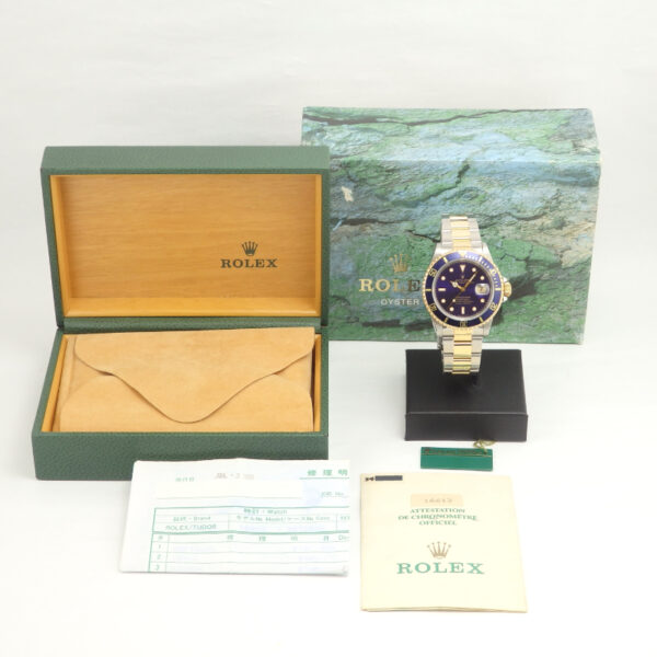 K18/SS　ROLEX　16613　サブマリーナ　バイオレット　X番 - 画像 (12)