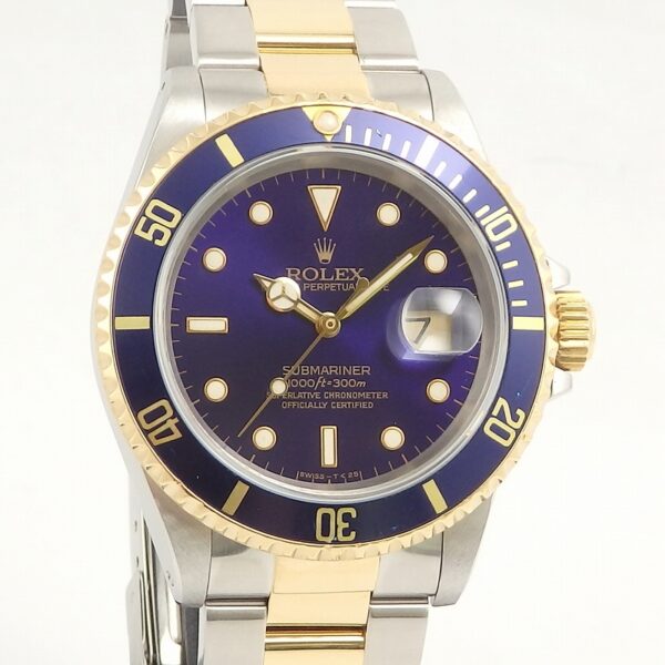 K18/SS　ROLEX　16613　サブマリーナ　バイオレット　X番 - 画像 (3)