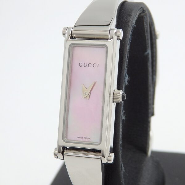 GUCCI　1500L　レクタングル　ピンクシェル文字盤 - 画像 (2)
