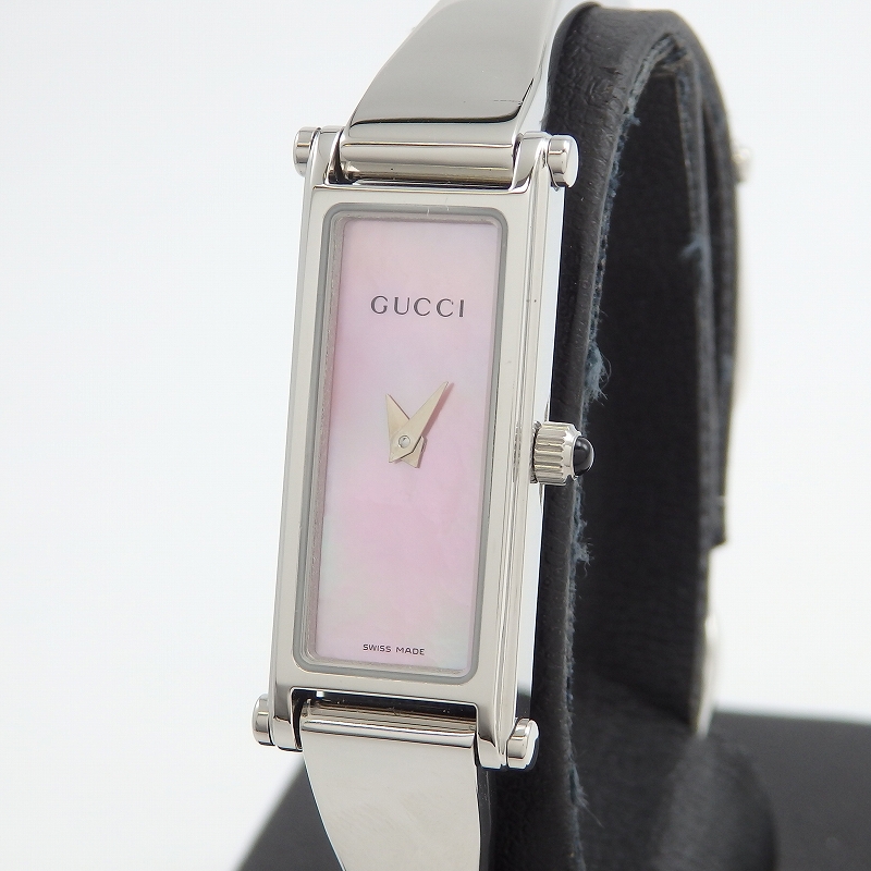 GUCCI 1500L レクタングル ピンクシェル文字盤 - 画像 (2)