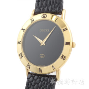 GUCCI　3000M　ラウンド　ブラック文字盤